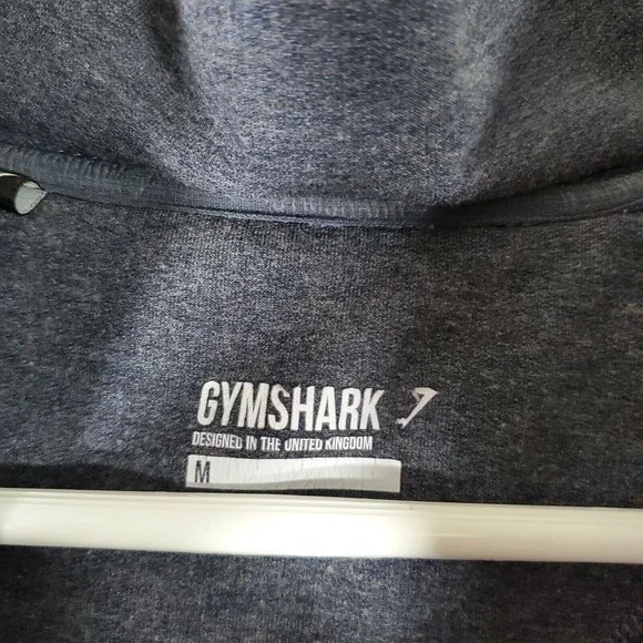 Gymshark Quarter Zip Pullover Athletic Jacket Womens  M Blue Gray Thumb Holes - Picture 5 of 12
